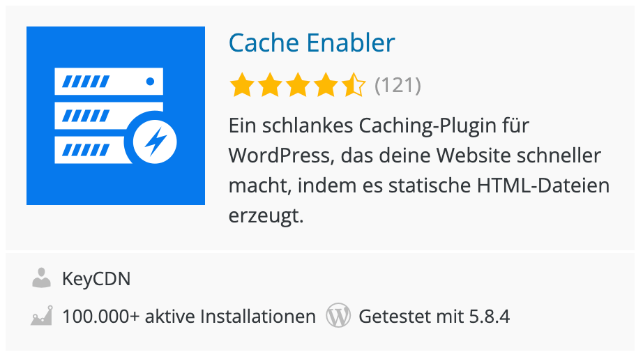 Caching Plugins: Cache Enabler